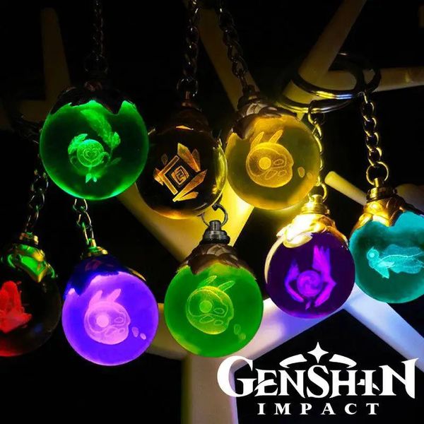 Другие игрушки Игра Genshin Impact Vision Lnazuma Toys Night Light Keqing Wendi Xiao Брелок Светящийся элемент Оружие Глаз Божий Игрушки Подарки 231012