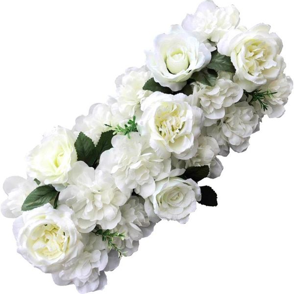 Nova chegada casamento arco flor linha artificial rosa hortênsia estilos pano de fundo peças centrais estrada citada flores linhas 5 pçs