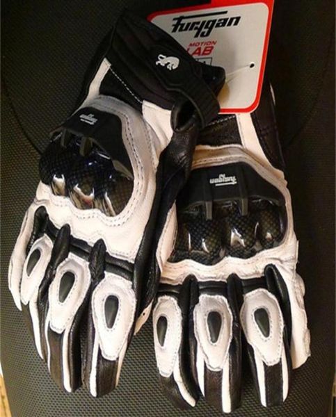 Furygan AFS6 Classic Black White Winter Men039s Мотоциклетные перчатки Ветрозащитные гоночные кожаные перчатки Carbon Protection Moto Glove8835304