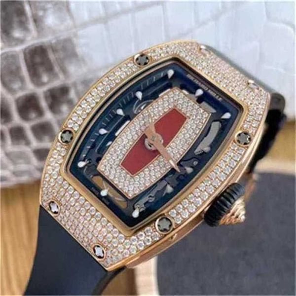 RicharmillWatch Automatische mechanische Uhren Uhrwerk Armbanduhr Swiss Seires Red Lip Sky Star Damenserie RM0701 18 Karat Roségold Original Diamant Nam WN-G042