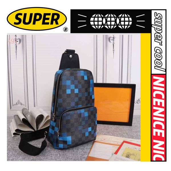 7A+ Borsa da petto da uomo 9918 Borsa a tracolla da donna Zaino Cartelle a tracolla Borse a tracolla griglia blu Borsa di design Portafoglio uomo di lusso per cellulare Borse