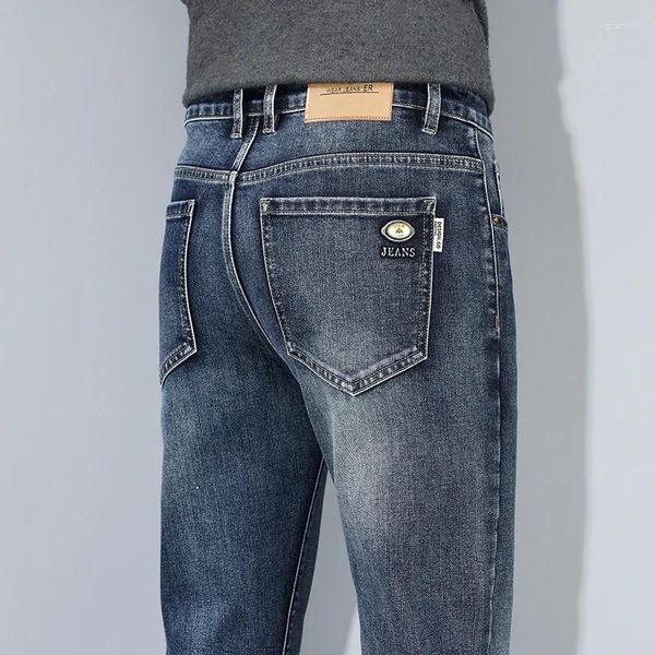 Jeans da uomo Autunno e Inverno Pantaloni in denim elasticizzato slim fit moda spessa 2023 Stile Large Size 38-40