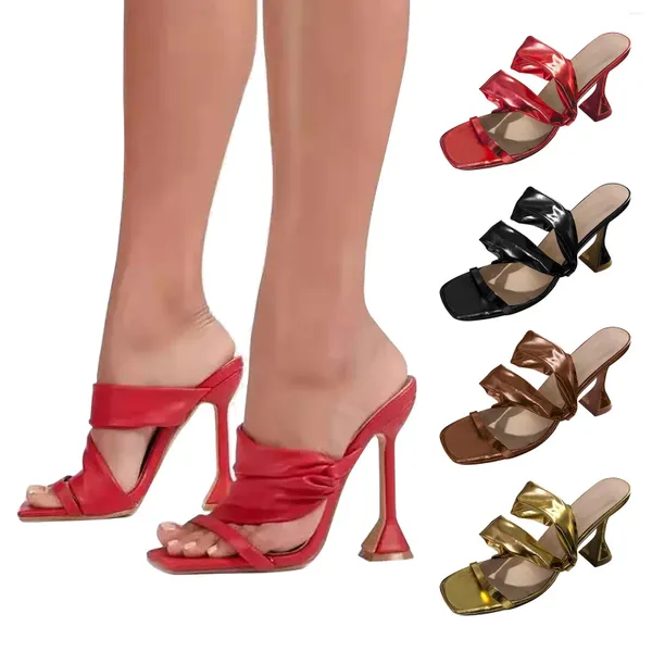 Sandali Tacchi alti da donna 9 cm Punta aperta sexy per donna Taglia elegante 12 Nove zeppe