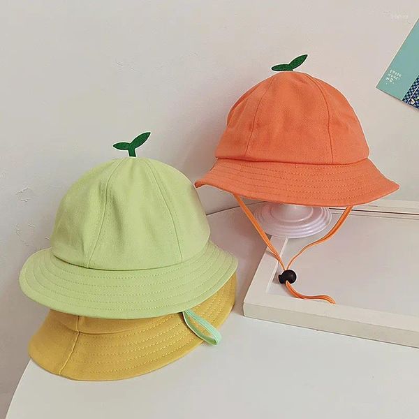 Acessórios de cabelo 1 Pcs Khaki Sunhat Crianças Bebê Bonito Balde Pescador Chapéu Proteção Solar