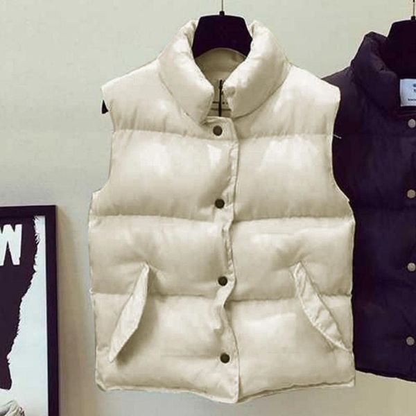 Chalecos de mujer Chaquetas de invierno para mujer Chaleco Chaqueta Soild Mantener caliente Top Chaleco al aire libre Abrigos con botones Abrigo grueso Bolsillo de talla grande