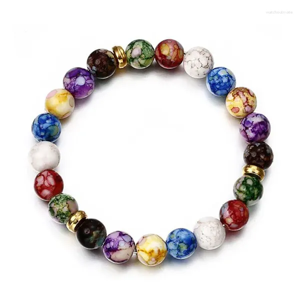 Braccialetti con ciondoli Amanti Nove Pianeti Pietra naturale Stelle Terra Luna Bracciale Gioielli di moda Galassia Sistema solare per uomo Donna