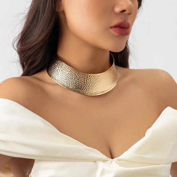 Collane con ciondolo Collana con coppia di dichiarazione di moda per donna 2023 Accessori di gioielli esagerati africani in metallo color oro punk