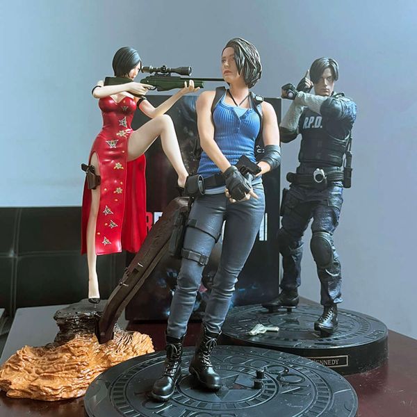 Costumi mascotte Jill Valentine Figura Biohazard Re: 3 Jill Valentine Leon S Scott Kennedy Ada Wong Action Figure Statua Modello Giocattolo Scaffale Decor