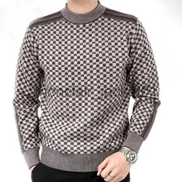 Erkek Sweaters Moda O yakalı örgü eklenmiş All-Match Lattice Sweater Erkek Giysileri 2023 Sonbahar Yeni Sıradan Pullovers Uzun Kollu Kore Tops J231012