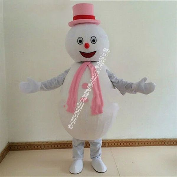 Costume da mascotte di melone rosa da pupazzo di neve di alta qualità Personaggio a tema di cartone animato di alta qualità Carnevale per adulti Taglia Natale Festa di compleanno Fancy Outfit