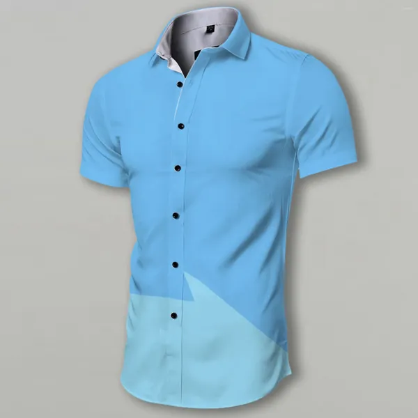 Camisetas para hombre Camisa de manga corta estampada con mangas para vacaciones en casa con bolsillo informal con botones y arrugas para mujer