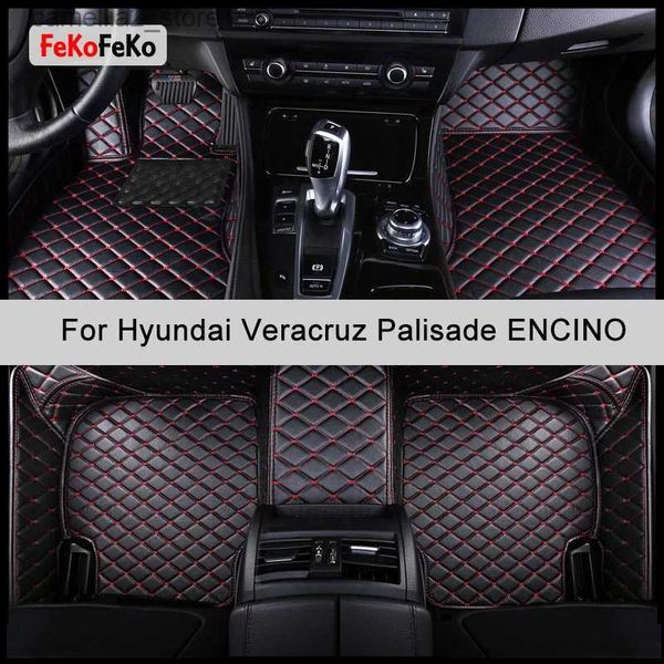 Tapetes de chão fekofeko tapetes de carro personalizados para hyundai encino veracruz palisade acessórios automotivos tapete de pé q231012