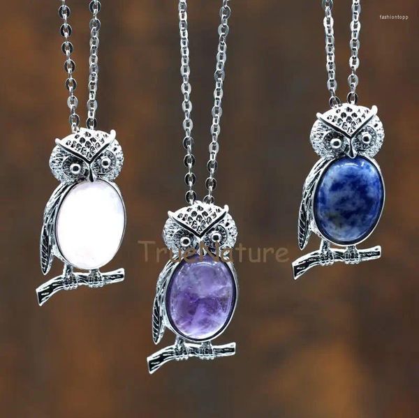 Anhänger Halsketten Großhandel Damen Amethyste Blue Dot Jaspis Rosenquarze versilberte Ketten Charm Halskette Schmuck in 18 Zoll NM7651