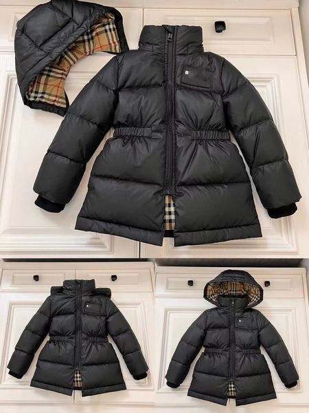Kindermantel Designer Baby Mädchen schwarz Winter warm Schnee Oberbekleidung Mode Kleinkind Jungen Daunenmäntel 100–170 cm Gänsefedern
