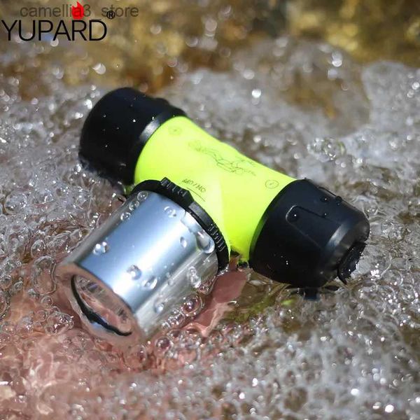 Налобные фонари YUPARD XM-L2 светодиодные 30 м T6 Diver Дайвинг Водонепроницаемый подводный налобный фонарь Фара для велосипеда 3xAAA 1x18650 аккумуляторный лагерь Q231013