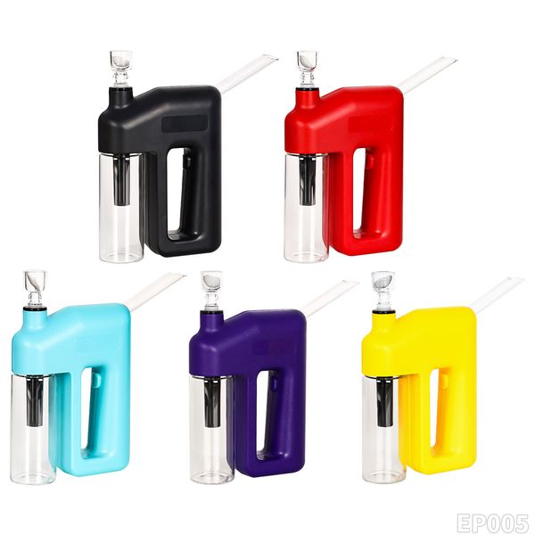 Novos narguilés elétricos bongos de vidro tubos de água portátil viagem plástico + tubo de vidro bongos acrílicos puff acessórios para fumar