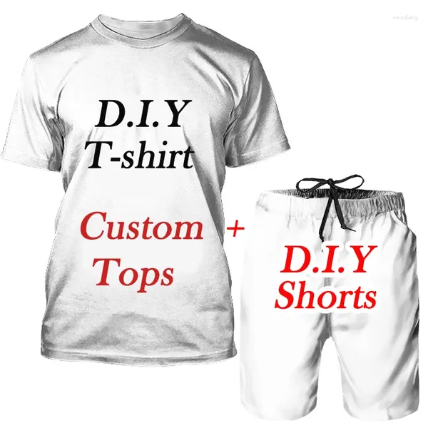 Fatos masculinos diversão uma peça roupas personalizadas 3d impressão manga curta camiseta shorts dois conjuntos roupas de casal verão diy topos camiseta