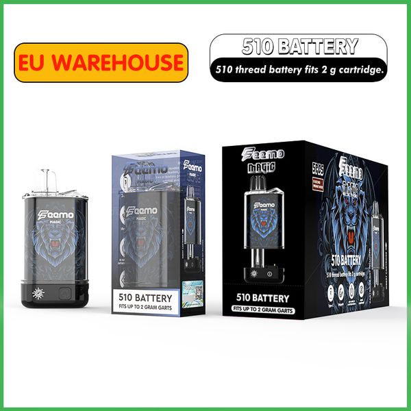 Armazém dos EUA Original Feemo Magic Pré-aqueça 510 Thread Bateria Pré-aquecimento Tensão Ajustável Bateria 650mAh para 510 Vape Cartucho vaporizador vape kit de bateria