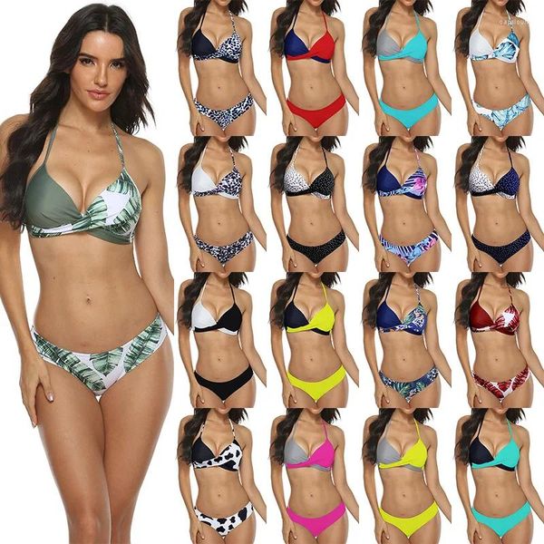 Costumi da bagno da donna Costume da bagno da donna Bikini a due pezzi 2023 Set bikini avvolgente floreale Costumi da bagno sexy da spiaggia Biquini estivi