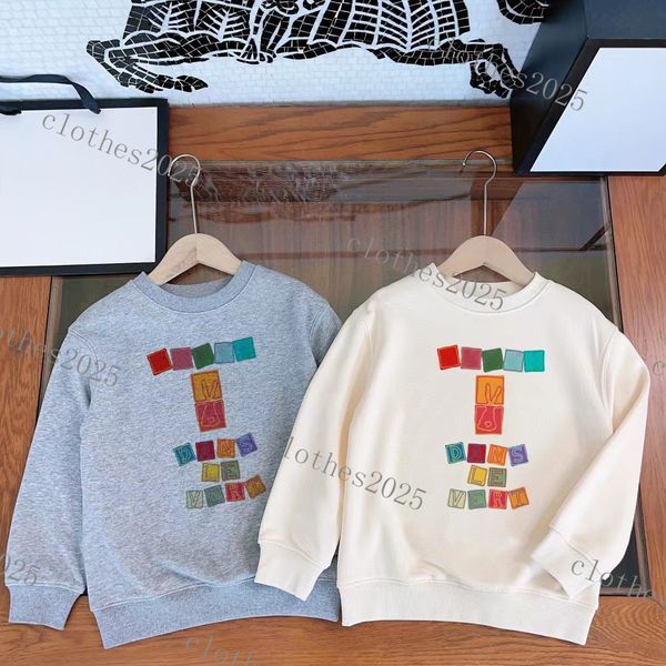 Nieuw voor lente 2024 Mode luxe kinderhoodies Kinder tees shirt hoodie hiphop streetwear print sweatshirts meisjes jongens hoodie tops merk abrikoos grijs