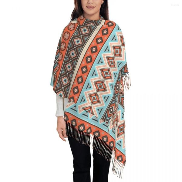 Sciarpe Indiana Tribal Striped Aztec Scialle Avvolge per le donne Inverno Lunga Sciarpa morbida Vintage Boho Style Nappa reversibile