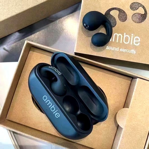 Ambie Earbuds için Sıcak Satış Çapraz Sınırlı Earclip Kablosuz Ambie Kulaklıklar Kulak kemiği İletim Hareketi Audiponos Ambiepopüler