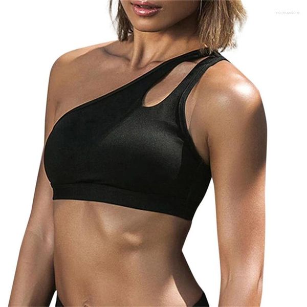 Completo da yoga Reggiseno sportivo ad asciugatura rapida Intimo fitness Donna Imbottito senza cuciture Palestra Atletico Corsa Reggiseno Top Nero #A