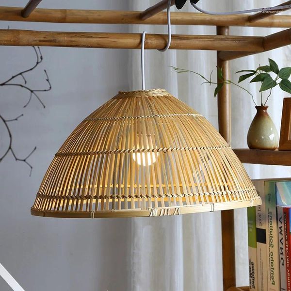Pendelleuchten LED Kunst Kronleuchter Lampe Licht Raum Dekor Handgefertigte Bambus Buchhandlung Land Laterne Muschel Küche Holz Asien Stil