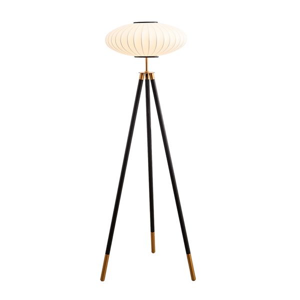 Lampada da terra treppiede con paralume in seta 143 cm 56 