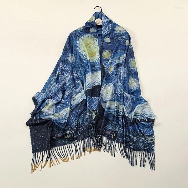 Lenços de inverno xales quente cobertor cachecol design floral impressão cashmere mulheres pashmina bufanda viagem casual envoltórios echarpe