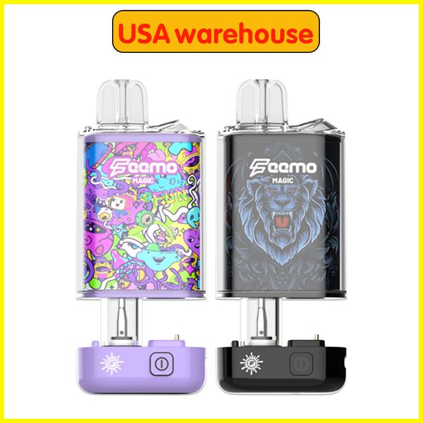 Orijinal Feemo Magic Ön Isıtma 510 İplik Pil Ön ısıtma Mod Ayarlanabilir Voltaj Pil 650mAH Hiden Kartuş Buharlaştırıcı Vape Pil Kiti ABD Depo