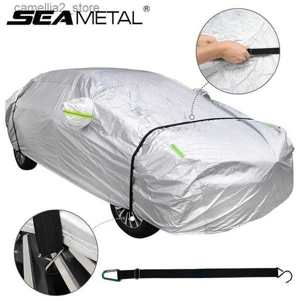 Capas de carro 2pcs Universal Car Cover Banda Fixa 440cm Ao Ar Livre Elástico À Prova de Vento Comprimento Ajustável Anti Forte Vento Capa de Carro Corda Q231012