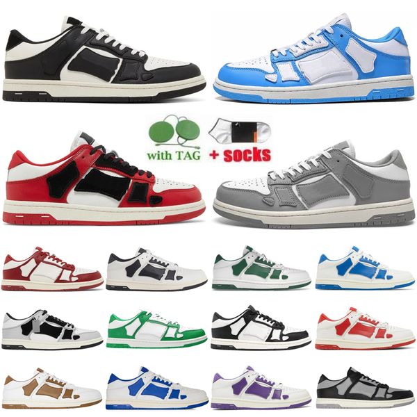 Designer Uomo Scarpe da ginnastica Skelet Bones Runner Donna Nero Bianco Blu Rosso Verde Scarpe sportive Skel Top Low Tennis Sneakers moda con lacci in vera pelle