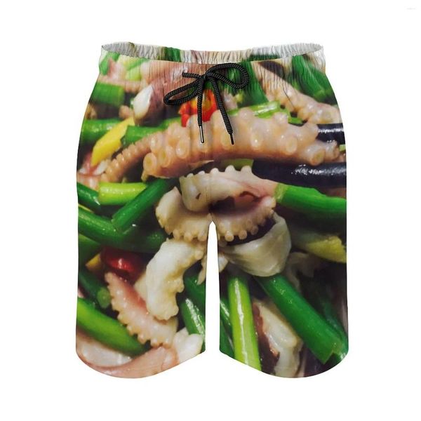 Shorts pour hommes Anime Beach Food Delicacy (0073) Lâche Élastique Casual Casual Graphique Mâle Cordon réglable Breatha