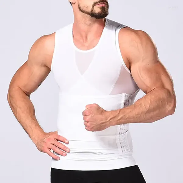Modeladores de corpo masculino respirável shapewear espartilho colete treinador emagrecimento cintura malha fajas barriga topos abdômen compressão masculino shaper controle