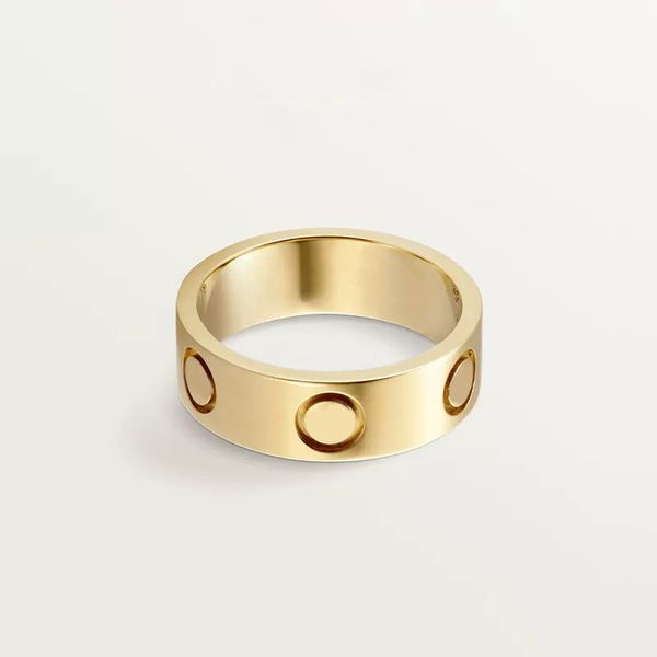 Casal designer anel mens parafuso amor anel de luxo designer jóias 4mm 5mm 6mm titânio aço banhado prata anéis de ouro clássicos presentes de casamento zb010