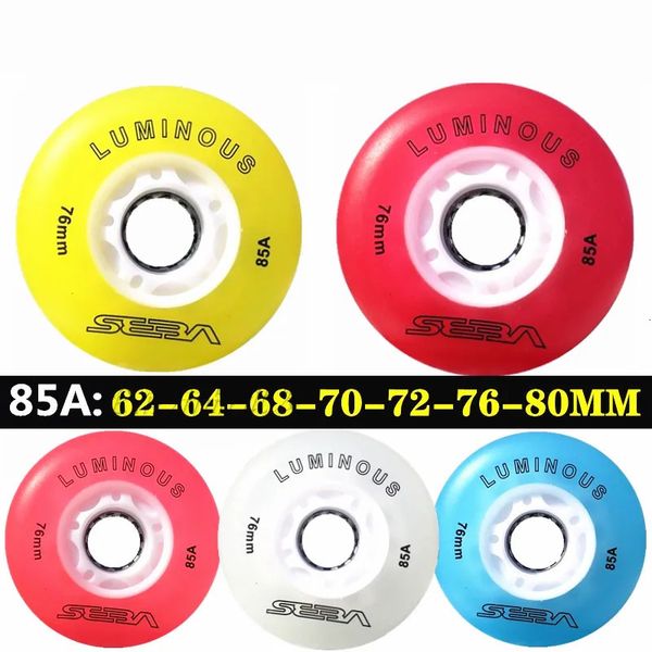 Inline-Rollschuhe, 4 Stück, Original Seba leuchtende LED-Skate-Räder, 85A, Inline-Skating-Rad, 62 mm, 64 mm, 68 mm, 70 mm, 72 mm, 76 mm, 80 mm, Shine Roller Wheel 231012