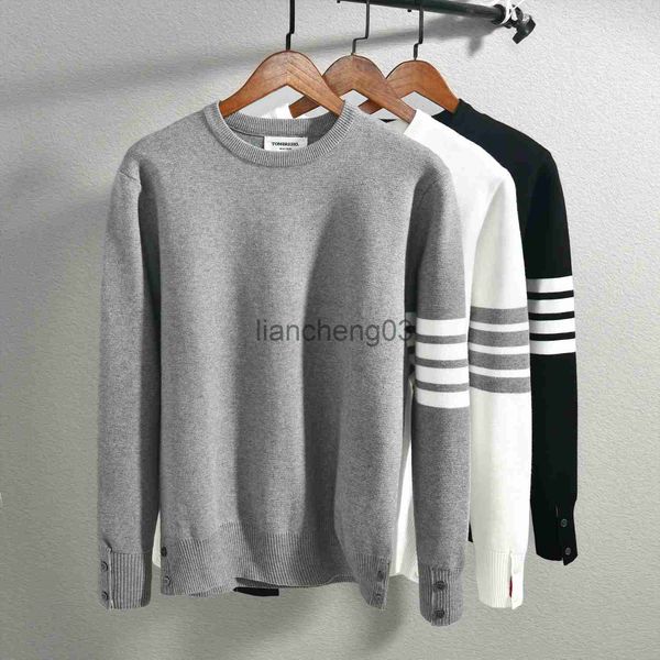 Herrenpullover 2023 Mode für Männer Casual Loose Basic O-Neck Strickpullover Halbhoher Kragen Pullover Männlich Doppelkragen Herbst Winter Tops J231012