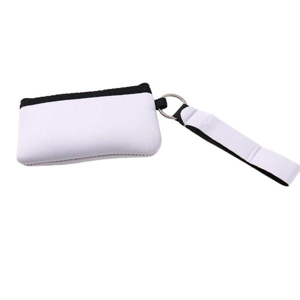 Portamonete 10 pezzi sublimazione fai da te bianco neoprene vuoto impermeabile portacarte lungo protettivo con cintura