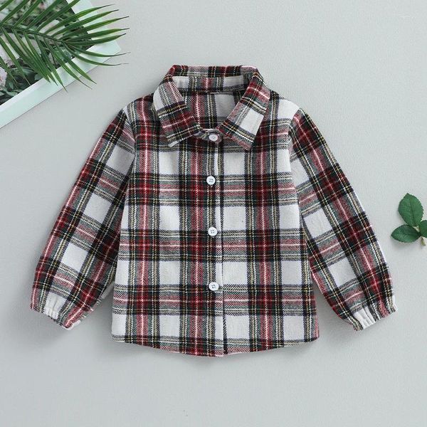 Giacche Camicia a quadri scozzese per bambini Giacca casual leggera calda per neonati Ragazzo ragazza Capispalla primaverile Abbigliamento per bambini