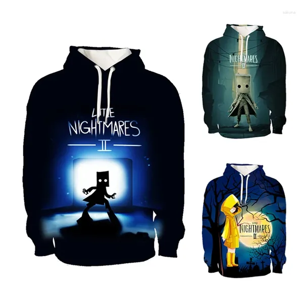 Felpe con cappuccio da donna Personalità Bambini 3D Little Nightmares Felpa con cappuccio Uomo Donna Felpa Gioco Ragazzi/ragazze Pullover 2 vestiti