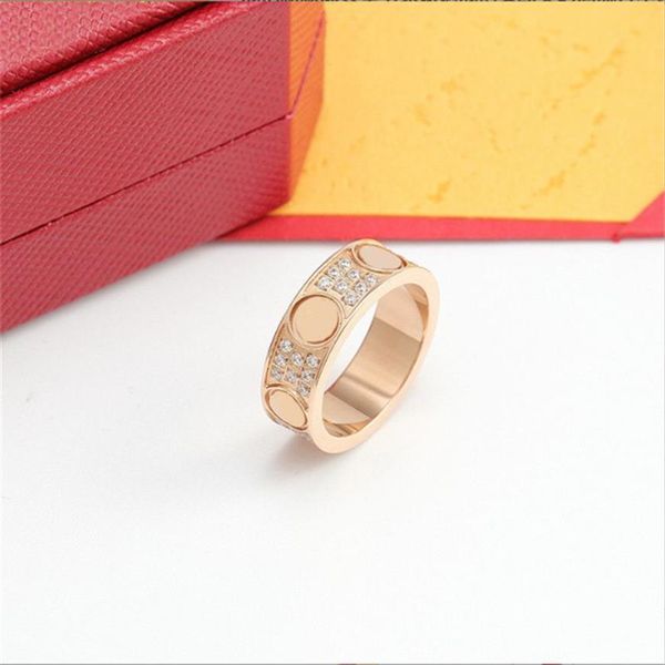 Gioielli di design Anello per amante Coppia Anelli Donna Oro Argento Rosa Amore Gioielli in acciaio inossidabile di alta qualità Designer Uomo Matrimonio P325k