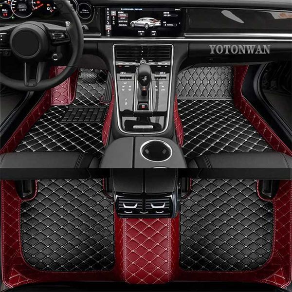 Fußmatten Teppiche YOTONWAN Farbe Custom Leder Auto Bodenmatte für Mercedes Benz alle Modelle E-Klasse GLK GLC S600 400 SL W212 W211 SLK Autoteile Q231012