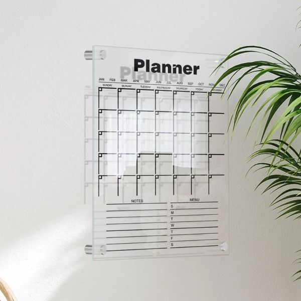 Whiteboards, Acryl-Whiteboard-Kalender, Monats- und Wochenplaner, transparente Tafel für die Wand, Heimbüro, wiederverwendbarer Wandkalender, kein Magnet, 231007