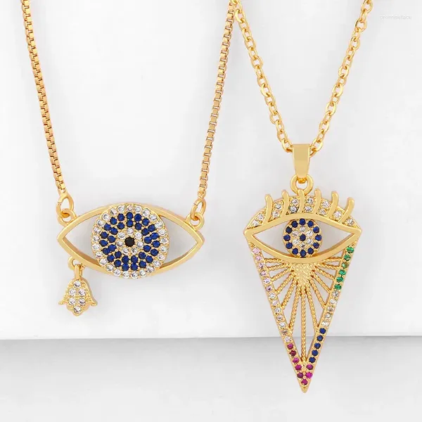 Ожерелья с подвесками WANGAIYAO, модное темпераментное ожерелье с микроинкрустацией, цветное циркониевое ожерелье, простые женские ювелирные изделия с диким глазом дьявола