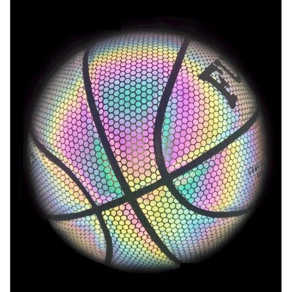 Мячи Мячи Продажа Баскетбольный мяч из искусственной кожи Светоотражающий мяч Размер 7 5 Светящийся светящийся баскетбольный мяч в помещении в подарок 231011 Спорт на открытом воздухе Dhmpp