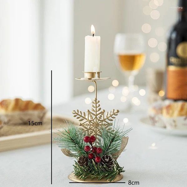 Castiçais 2023 Natal Desktop Candlestick Metal Decorações Feliz Feliz Ano