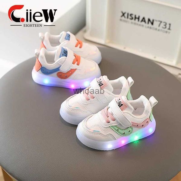 Sapatos atléticos ao ar livre tamanho 21-30 crianças LED para meninos tênis brilhantes para bebês meninas sapatos infantis com sola iluminada tênis luminosos Tenis YQ231012