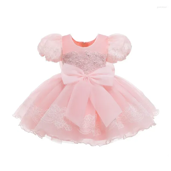 Mädchen Kleider 2023 Nette Taufe 1. Geburtstag Kleid Für Baby Kleidung Kind Clohtes Prinzessin Spitze Hochzeit Party Kurzarm