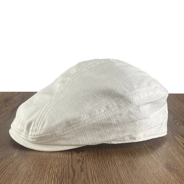 Berretti da uomo primaverili in lino berretti traspiranti estivi retrò sboy caps donna uomo blu edera berretto con visiera pittore berretto piatto da pilota NZ289 231012